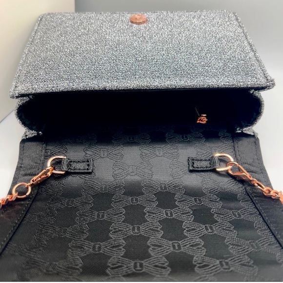 NWOT Ted Baker London Jeminna Velvet Bow Evening Bag Metallic Clutch Crossbody - Picture 11 of 14